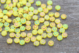 Multicolored Smiley Face Yellow Round Beads, Yellow Emoji Beads, Happy Face Beads, Plastic Round Beads Size 7mm #1613