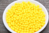 5mm Yellow Gumball Beads, Yellow Round Acrylic Loose Beads, Plastic Round Bubblegum Beads, Smooth Round Beads #1621