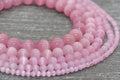 4mm pink cat eye glass beads, round beads for jewelry making