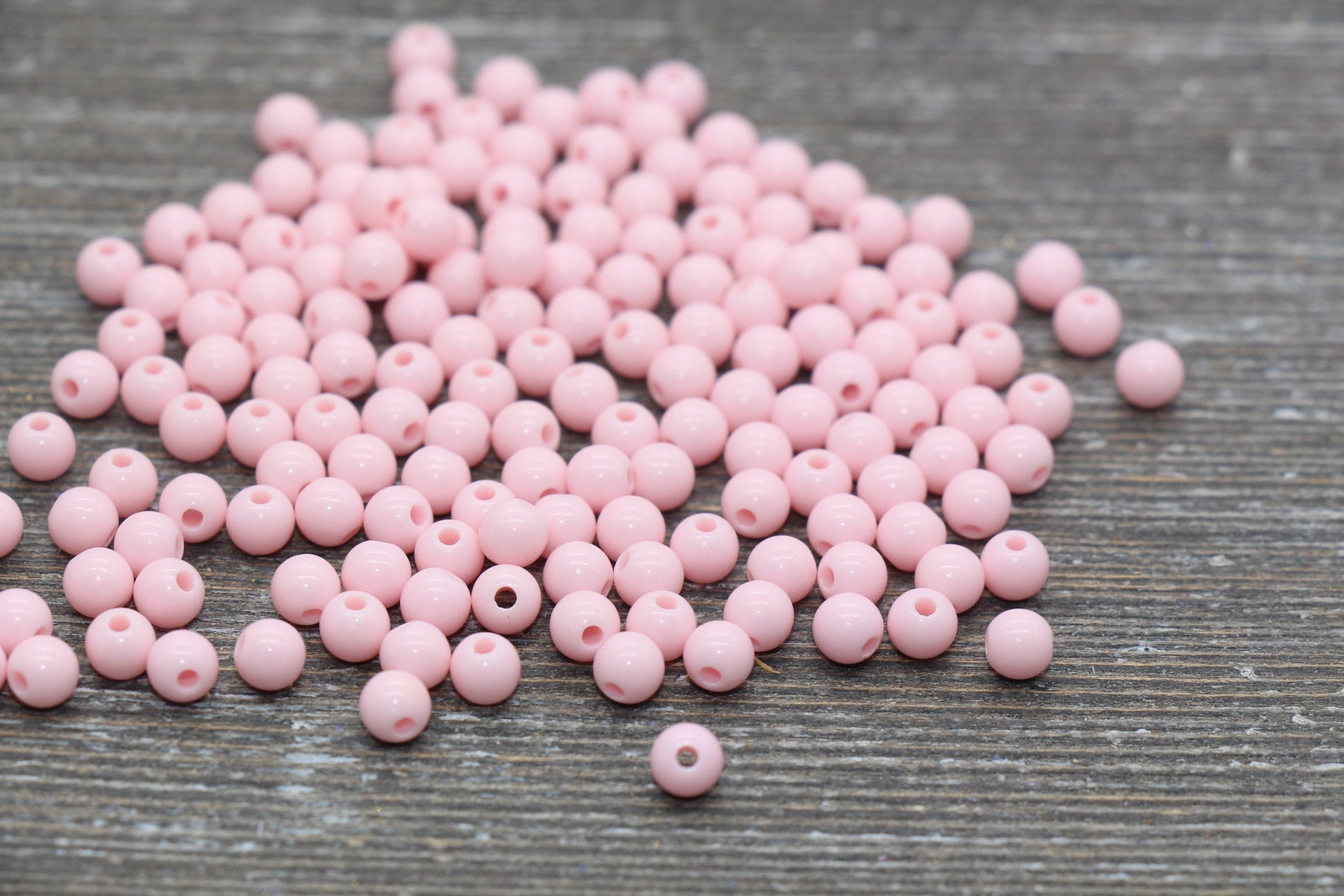 5mm Baby Pink Gumball Beads, Pink Round Acrylic Loose Beads, Plastic Round Bubblegum Beads, Smooth Round Beads #860