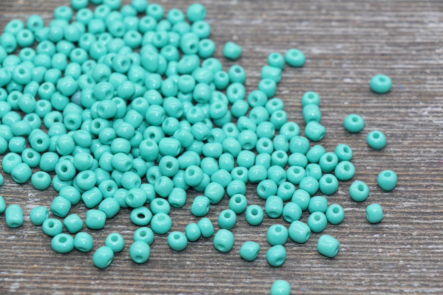 Glass Seed Beads, 4mm 6/0 Glass Round Seed Beads, Turquoise Opaque Seed Beads, Rocailles Beads, Beading Supplies #1095