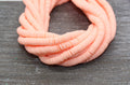 8mm light orange heishi beads for bracelets and DIY jewelry