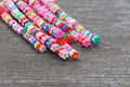 4mm multicolored flower shape heishi beads for bracelets and DIY jewelry