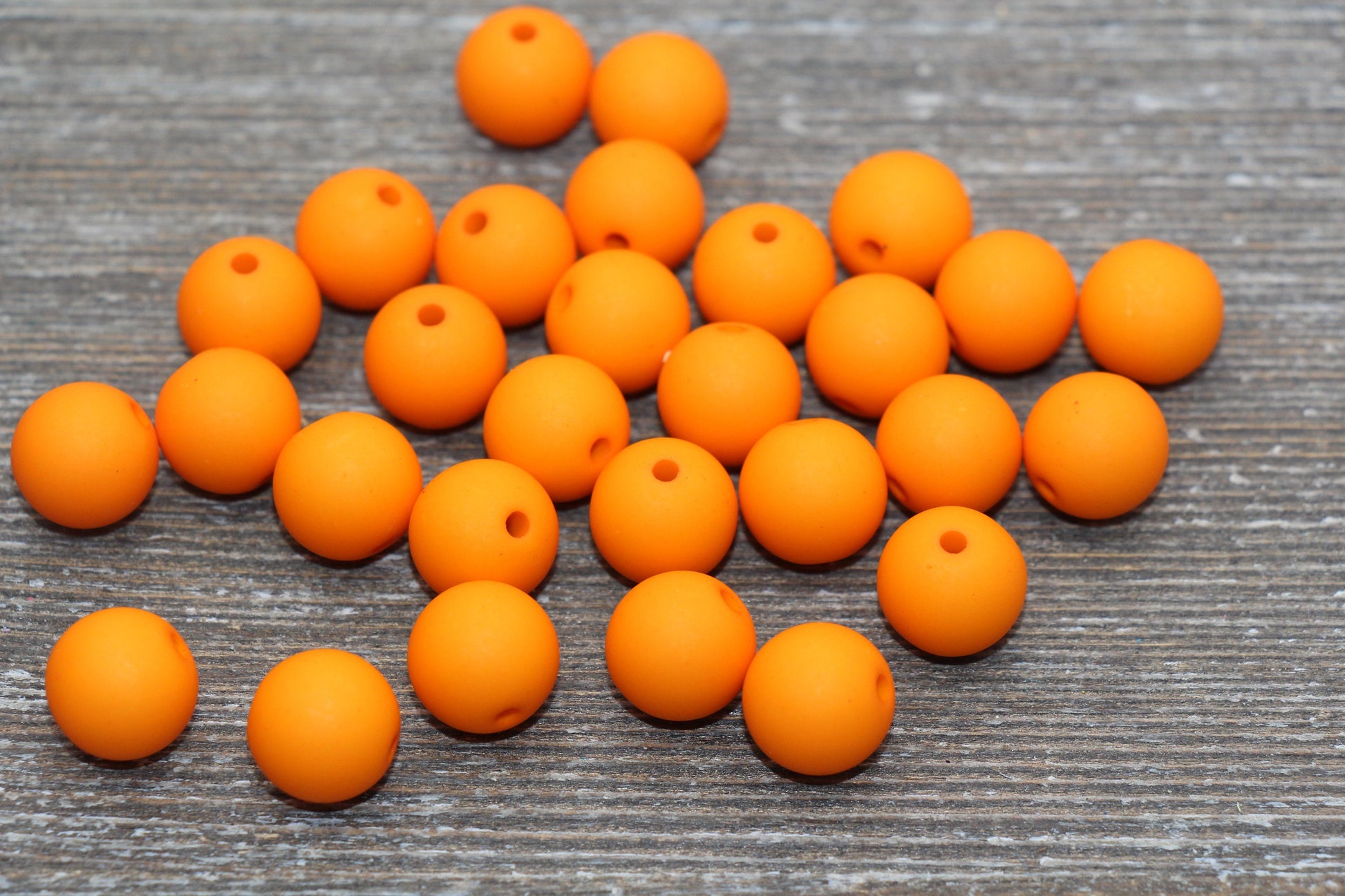 12mm Matte Orange Gumball Beads, Round Acrylic Loose Beads, Solid Bubblegum Beads, Chunky Beads, Round Plastic Beads #515