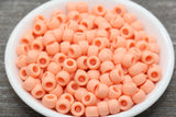 Peach Pony Beads, Acrylic Smooth Peach Loose Pony Beads, Plastic Bubblegum Beads, Chunky Beads, Spacer Beads #634
