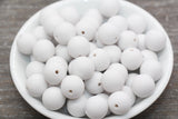 14mm Matte White Gumball Beads, Round Acrylic Loose Beads, Solid Bubblegum Beads, Chunky Beads, Round Plastic Beads #1639