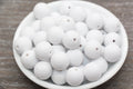 16mm Matte White Acrylic Gumball Beads