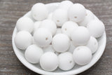 20mm Matte White Gumball Beads, Round Acrylic Loose Beads, Solid Bubblegum Beads, Chunky Beads, Round Plastic Beads #1642