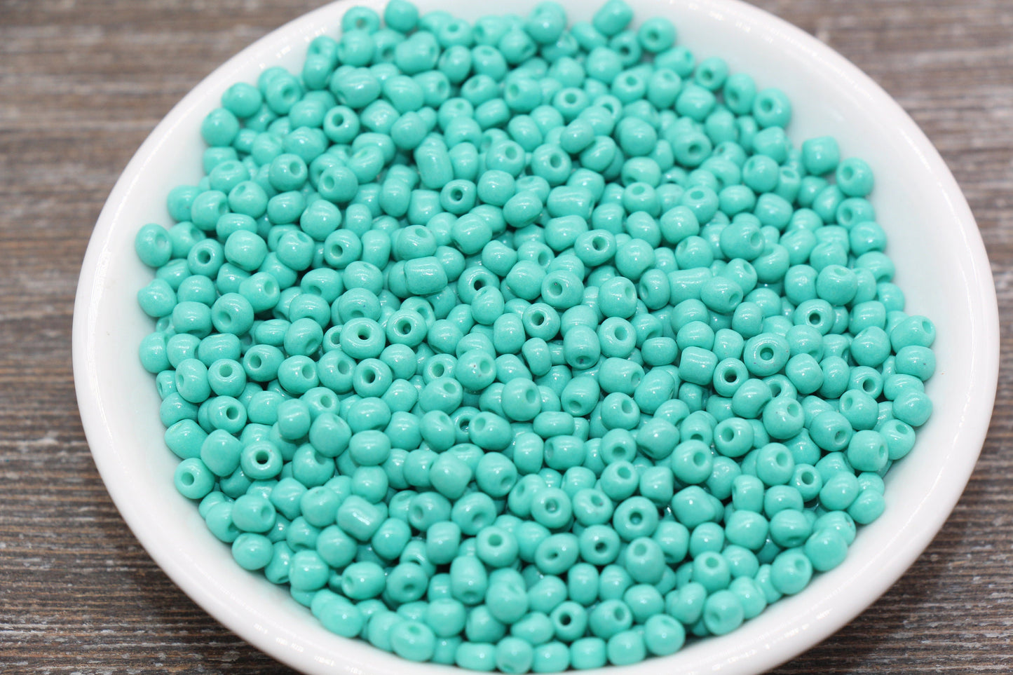 Glass Seed Beads, 4mm 6/0 Glass Round Seed Beads, Turquoise Opaque Seed Beads, Rocailles Beads, Beading Supplies #1095