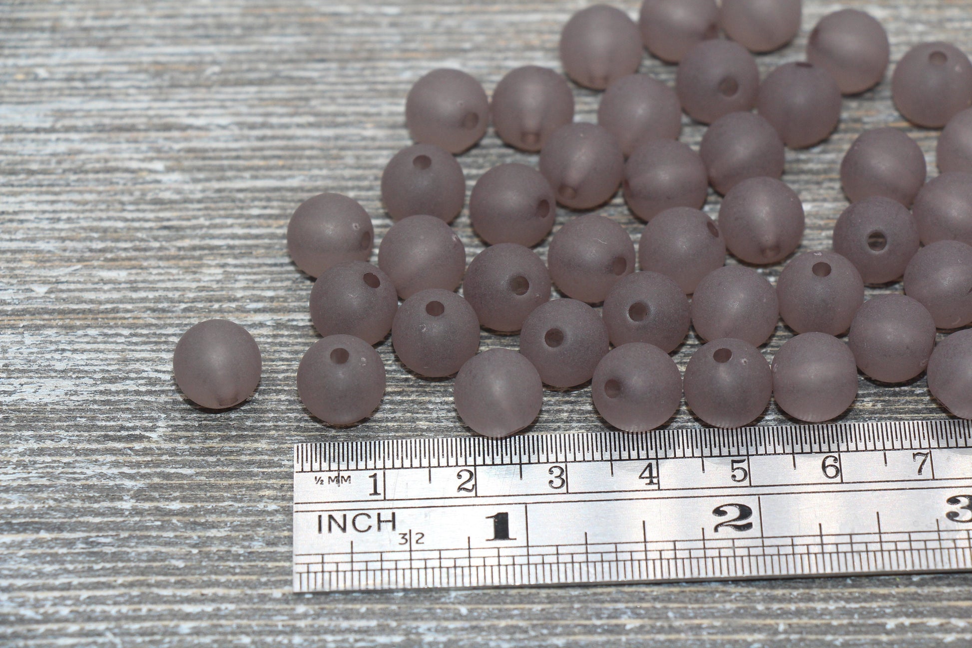 10mm Matte Gray Gumball Beads, Round Acrylic Loose Beads, Frosted Bubblegum Beads, Chunky Beads, Round Plastic Beads #734