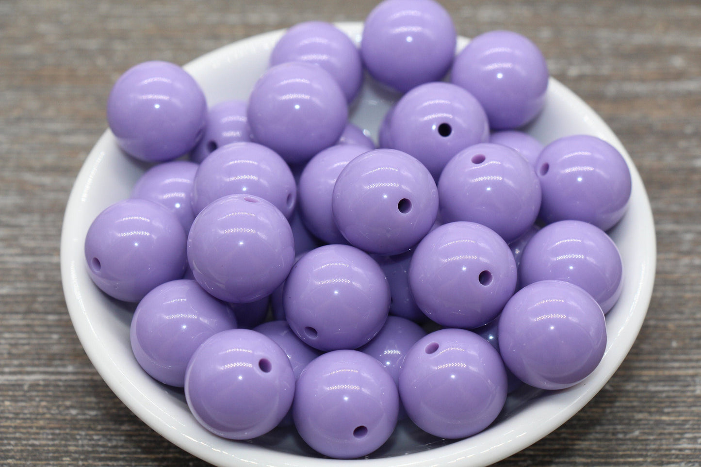 18mm Lavender Gumball Beads, Round Acrylic Loose Beads, Solid Bubblegum Beads, Chunky Beads, Smooth Round Plastic Beads #1653