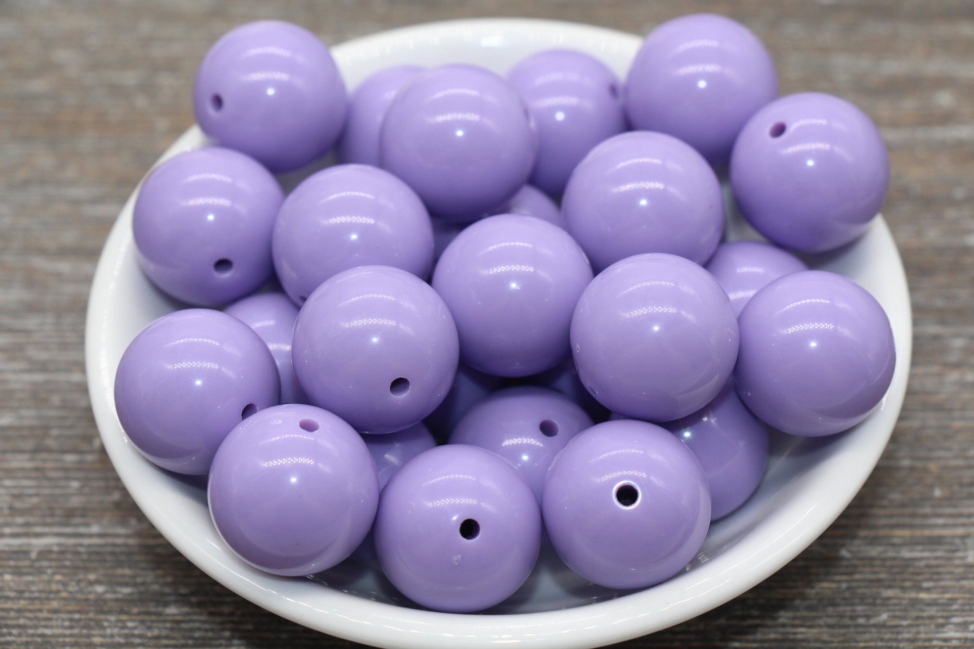 20mm Lavender Gumball Beads, Round Acrylic Loose Beads, Solid Bubblegum Beads, Chunky Beads, Smooth Round Plastic Beads #1654