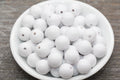 14mm White Acrylic Gumball Beads