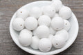 20mm White Acrylic Gumball Beads