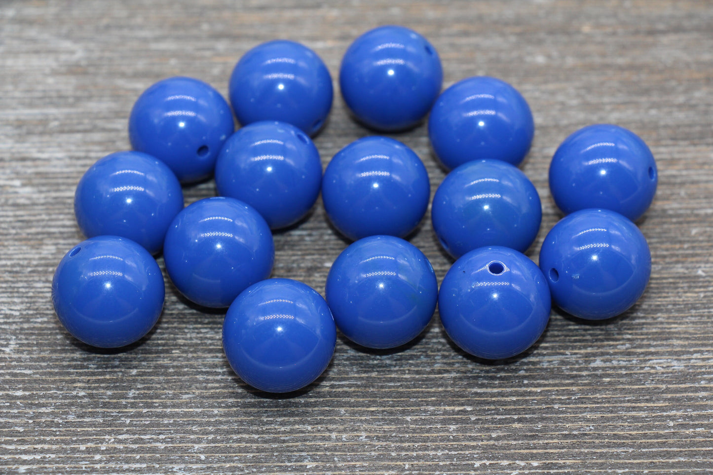 20mm Royal Blue Gumball Beads, Round Acrylic Loose Beads, Solid Bubblegum Beads, Chunky Beads, Smooth Round Plastic Beads #1666