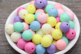 14mm Multicolor Gumball Beads, Round Acrylic Loose Beads, Solid Bubblegum Beads, Chunky Beads, Smooth Round Plastic Beads #1667
