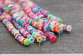 6mm multicolored flower shape heishi beads for bracelets and DIY jewelry