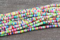 6mm multicolored heishi beads for bracelets and DIY jewelry