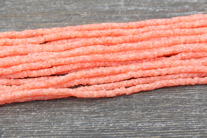 4mm Orange Speckled Heishi Beads, Mix Color Polymer Clay Disc Beads, African Disc Beads, Vinyl Heishi, 16 inch Strand #271