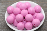 20mm Pink Gumball Beads, Round Acrylic Loose Beads, Solid Bubblegum Beads, Chunky Beads, Smooth Round Plastic Beads #1682