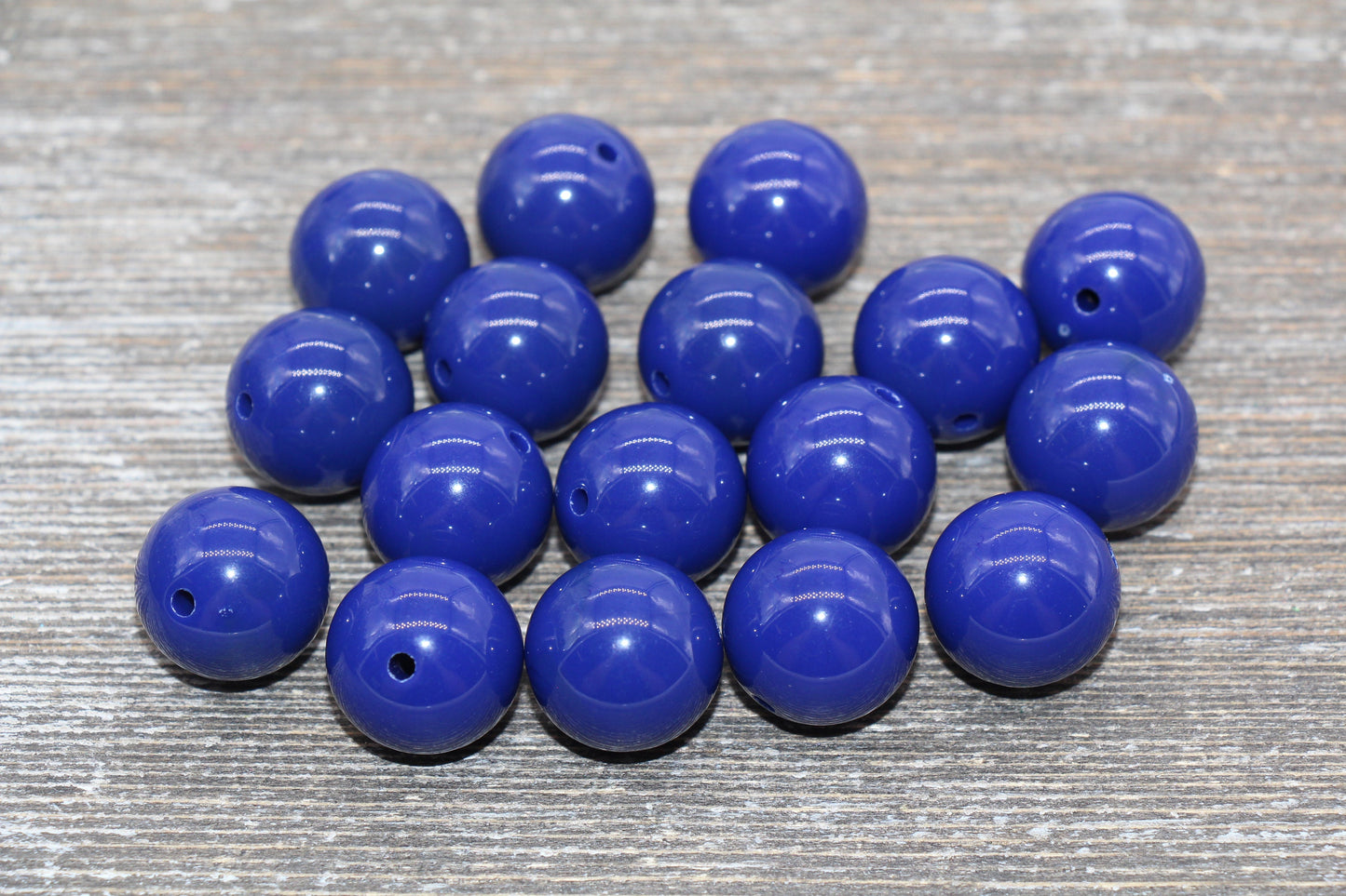 18mm Royal Blue Gumball Beads, Round Acrylic Loose Beads, Solid Bubblegum Beads, Chunky Beads, Smooth Round Plastic Beads #1689