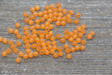 4mm Orange Round Beads, Translucent Orange Round Gumball Beads, Round Spacer Beads, Bubblegum Beads, Plastic Round Smooth Bead #1638