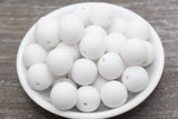 18mm Matte White Gumball Beads, Round Acrylic Loose Beads, Solid Bubblegum Beads, Chunky Beads, Round Plastic Beads #1641