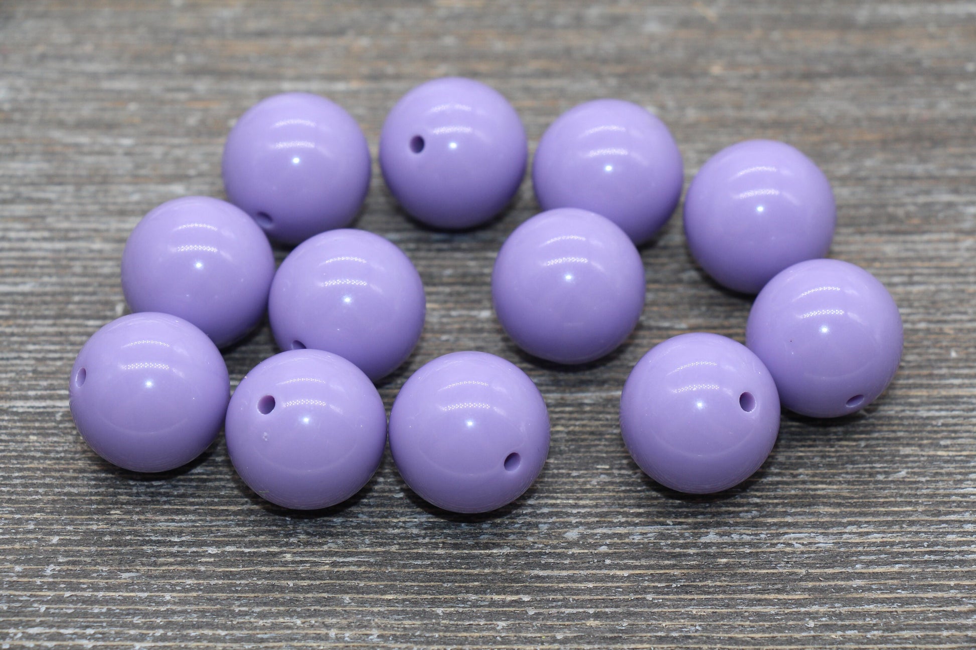 20mm Lavender Gumball Beads, Round Acrylic Loose Beads, Solid Bubblegum Beads, Chunky Beads, Smooth Round Plastic Beads #1654