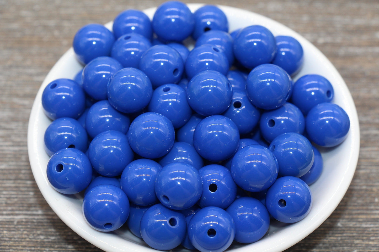 14mm Royal Blue Gumball Beads, Round Acrylic Loose Beads, Solid Bubblegum Beads, Chunky Beads, Smooth Round Plastic Beads #1663