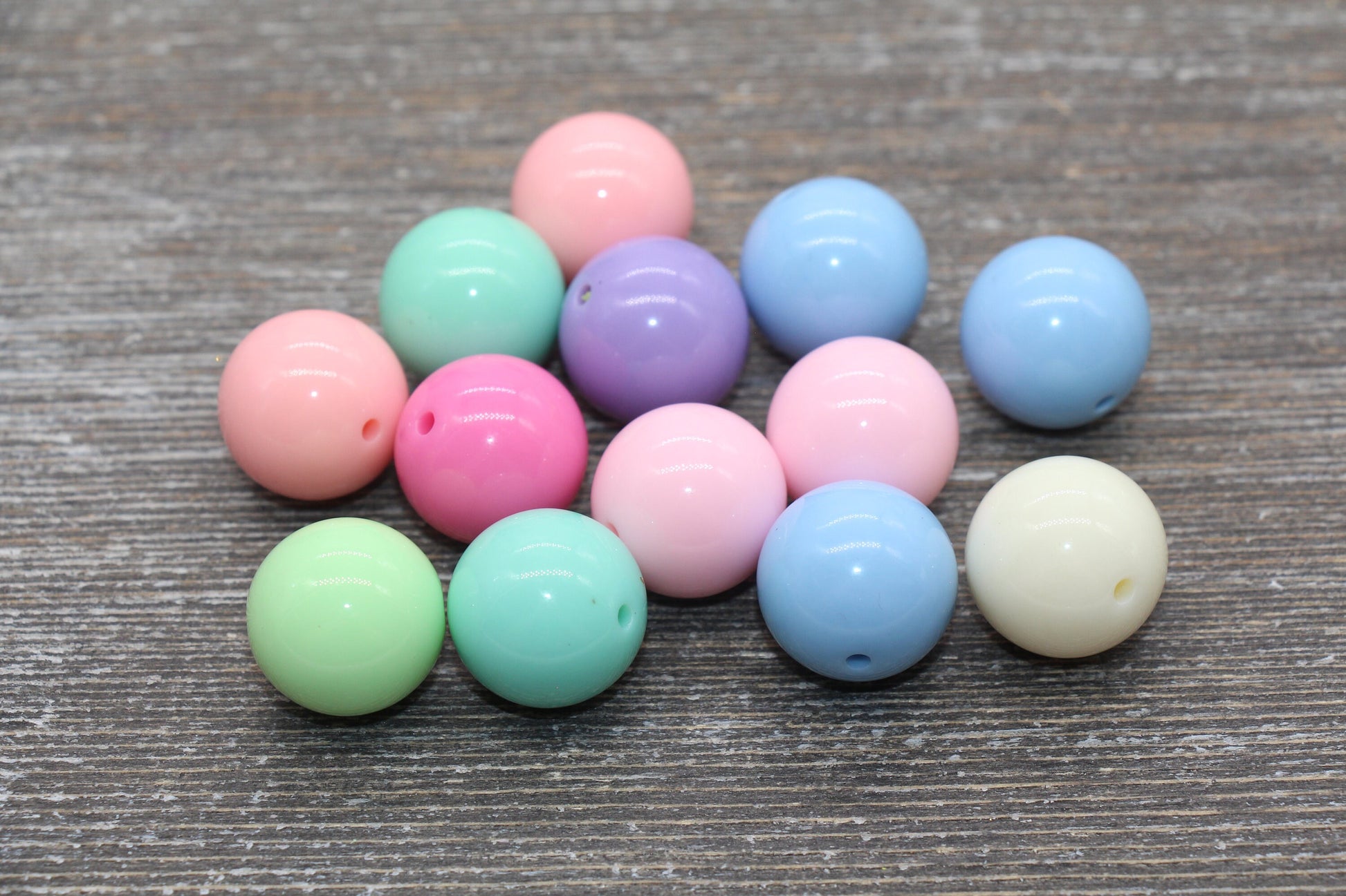 20mm Multicolor Gumball Beads, Round Acrylic Loose Beads, Solid Bubblegum Beads, Chunky Beads, Smooth Round Plastic Beads #1670