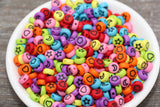 7mm Multicolor with Black Heart Star Acrylic Symbol Beads