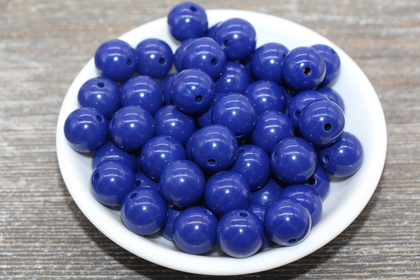 14mm Royal Blue Gumball Beads, Round Acrylic Loose Beads, Solid Bubblegum Beads, Chunky Beads, Smooth Round Plastic Beads #1687