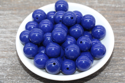 16mm Royal Blue Bubblegum Beads, Plastic Beads, Acrylic Beads