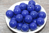 20mm Royal Blue Gumball Beads, Round Acrylic Loose Beads, Solid Bubblegum Beads, Chunky Beads, Smooth Round Plastic Beads #1690