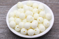 14mm Ivory Acrylic Gumball Beads
