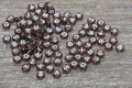 7mm Transparent Brown Acrylic Letter Beads