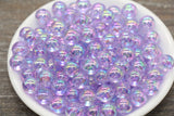10mm Light purple AB Round Beads, Iridescent Acrylic Gumball Beads, Transparent Round Spacer Beads, Bubblegum Beads, Plastic Round Bead #212
