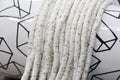 4mm white with black speckled heishi beads for bracelets and DIY jewelry