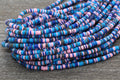 4mm blue pink multicolored rainbow heishi beads for bracelets and DIY jewelry