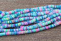 6mm multicolored mixed color heishi beads for bracelets and DIY jewelry