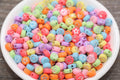 7mm with Silver Heart Star Moon Acrylic Symbol Beads #478
