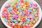 7mm multicolor with silver heart star moon beads, acrylic beads, main photo