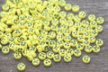 7mm yellow facial expression beads, acrylic emoji beads, main photo