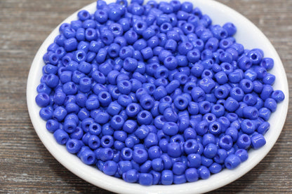 5mm Blue Seed Beads, Size 3/0 Deep Blue Czech Seed Beads, Rocailles Beads, Bead Bracelet, Beading Supplies #1049