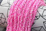 6mm pink speckled heishi beads for bracelets and DIY jewelry