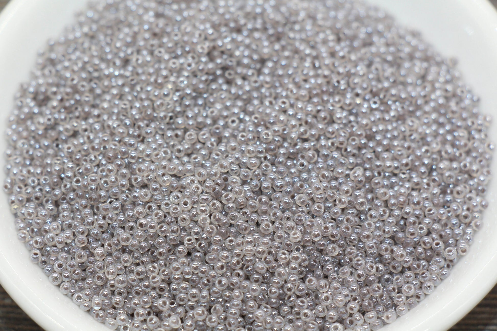 2mm Gray Creamy Seed Beads, 2mm 12/0 Glass Round Seed Beads, Glossy Translucent Seed Beads, Round Beads, Beading Supplies #747