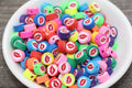9mm lip kiss polymer clay beads, symbol clay charms for bracelets