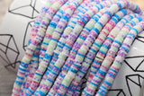 6mm rainbow speckled heishi beads for bracelets and DIY jewelry