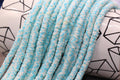 6mm aqua blue speckled heishi beads for bracelets and DIY jewelry