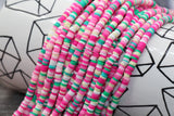 4mm multicolored heishi beads for bracelets and DIY jewelry